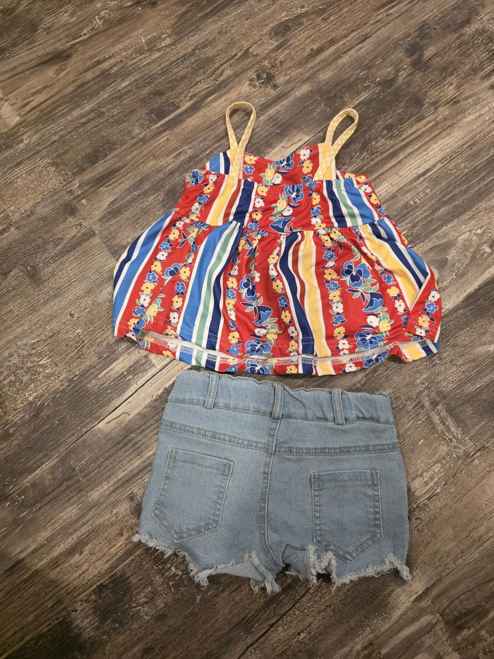 Girls 2T tank and denim jeans set
